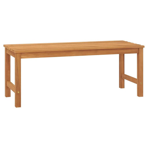 vidaXL Patio Bench in Solid Teak Wood - Weather-Resistant Outdoor/Indoor Wooden Garden Furniture, Seats 3, 44.9â€ Length, Easy Assembly