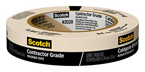 3M 2020-1A 1" x 60Yd Masking Tape s/w