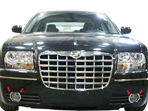QAA is Compatible with 2005-2008 Chrysler 300 4 Piece Stainless Fog Light Trim FV45760