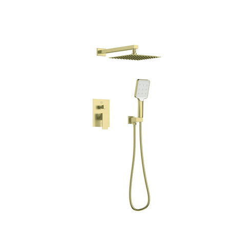 Elegant Kitchen and Bath Petar Brass Shower Faucet System in Brushed Gold