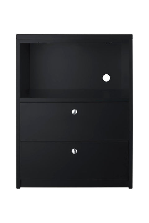 Storage cabinet with space for microwave ships fully assembled