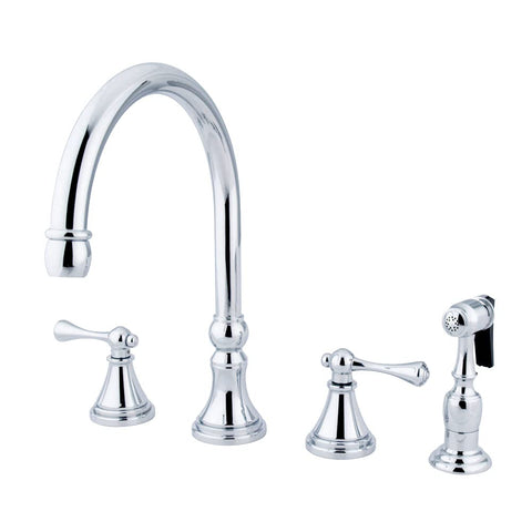 Kingston Brass KS2791BLBS Widespread Kitchen Faucet, Polished Chrome