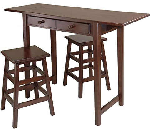 Winsome Mercer Double Drop Leaf Table with 2 Stools