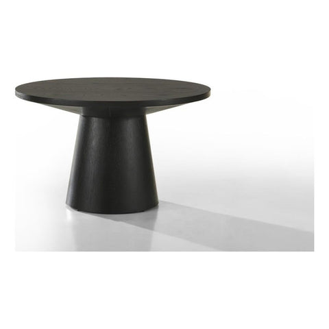 LILOLA LIVING Jasper Ebony Black 29" W Round Coffee Table with Pedestal Base