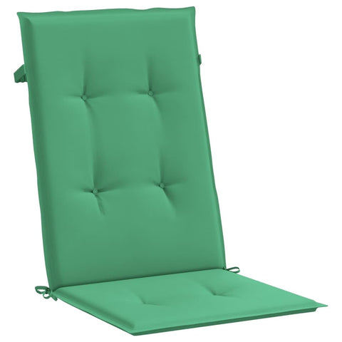 vidaXL Chair Cushion 6 Pcs Outdoor Garden High-Back Chair Cushion Green Fabric - Comfortable Foam Fiber Filling - Non-Slip Design