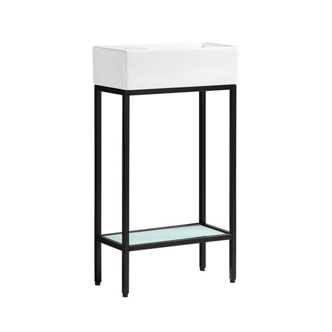 Swiss Madison Pierre 19.5 Single, Freestanding, Open Shelf, Matte Black Frame Bathroom Vanity