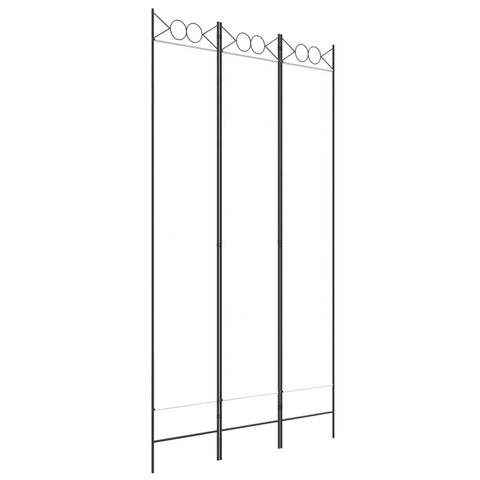 vidaXL 3 Panel Room Divider, Folding Privacy Screen for Room Separation, Room Divider Screen for Home Office, Modern Style, White Fabric