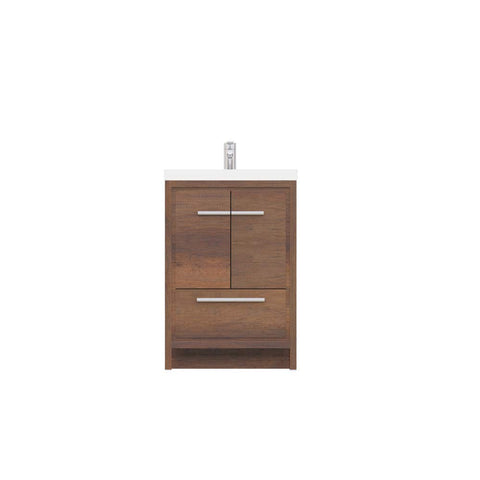 Sortino 24 inch Modern Bathroom Vanity Rosewood