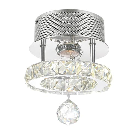 Ring 7-Inch Integrated LED Flush Mount Ceiling Light – Chrome Finish, Ideal for Bedroom, Hallway, Living Room, and Entryway