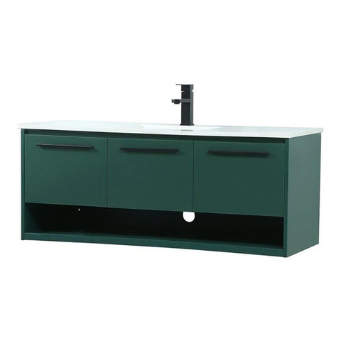 Elegant Decor Roman 48" Aluminum Alloy MDF Single Bathroom Vanity in Green