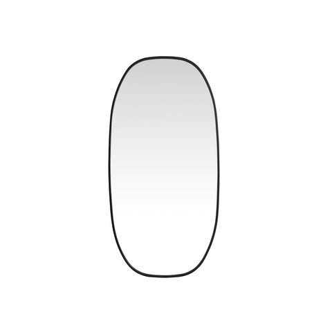 Elegant Decor Brynn 24x48 Oval Modern Metal Wall-Mounted Mirror in Black