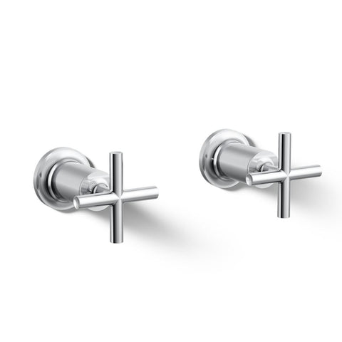 Kohler T14429-3-CP Purist Deck- Or Wall-Mount Bath Faucet Handle Trim With Cross Design, Polished Chrome