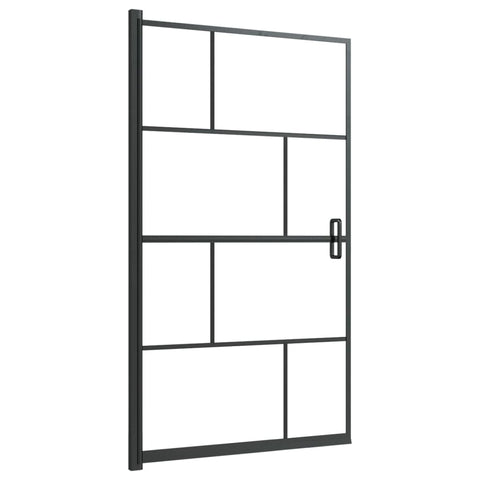 "vidaXL Modern Black vidaXL ESG Shower Enclosure | Aluminum and Single-Layer Safety Glass | Easy Installation | Bathtub Not Included | Size: 31.5" x 55.1" |"
