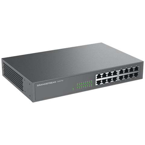 Grandstream GWN7702 | 16-Port Gigabit Ethernet Unmanaged Network Switch | Plug & Play | Desktop/Rack-Mount | Metal Design