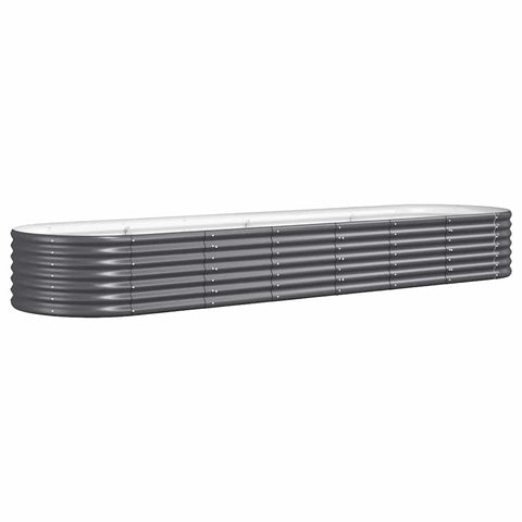 vidaXL Garden Planter Raised Flower Bed - Steel & Anthracite, Oval, Durable for Outdoor use - patios/Balconies