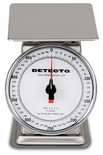 Top Loading Rotating Dial Scale, 5.75" x 5.75", 500 Gram Capacity, Stainless Steel