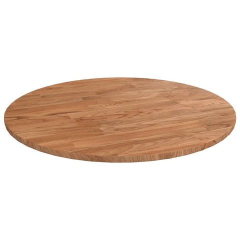 vidaXL Round Table Top, Dining Table Top, Replacement Table Top for Restaurant Cafe Hotel, Coffee Table Top, Light Brown Treated Solid Wood Oak