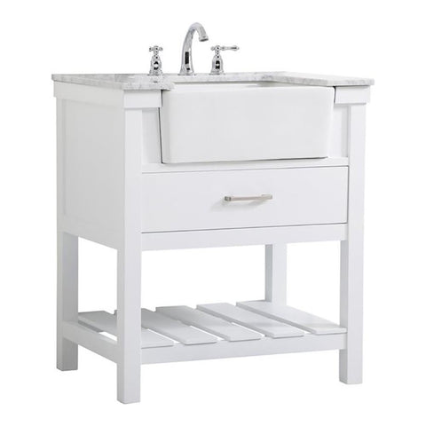Elegant Decor Clement 30" Aluminum MDF Single Bathroom Vanity in White
