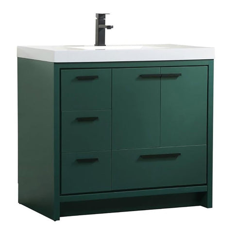 Elegant Decor Wyatt 36" Aluminum Alloy and MDF Single Bathroom Vanity in Green