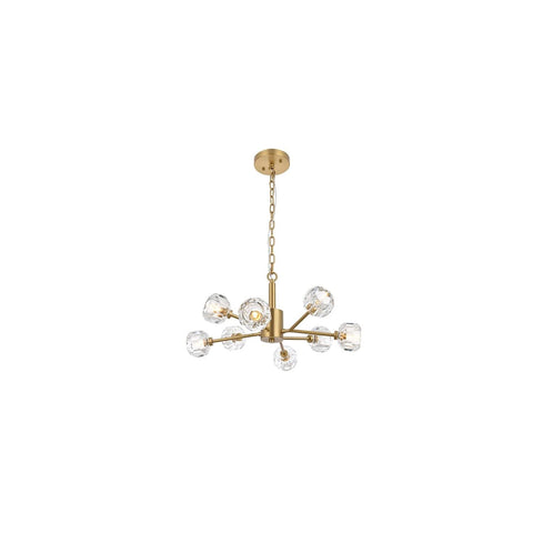 Elegant Lighting Graham 8-Light Modern Crystal/Iron Pendant in Gold