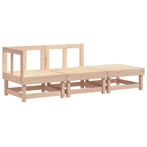 vidaXL Patio Chairs - Outdoor Solid Pine Wood Seating Lounge Set for Garden/Patio/Terrace - 2 Pcs - Sturdy, Modular, Comfortable