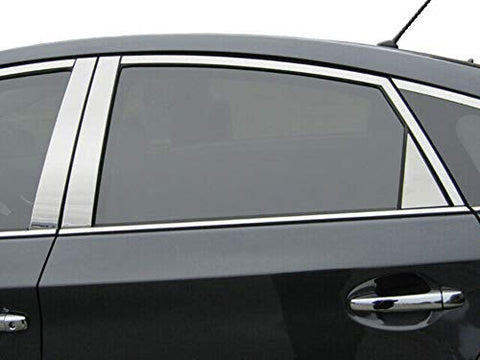 QAA is Compatible with 2010-2015 Toyota Prius 6 Piece Stainless Pillar Post Trim PP10136