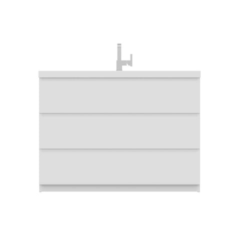 Paterno 42 Inch Modern Freestanding Bathroom Vanity in White