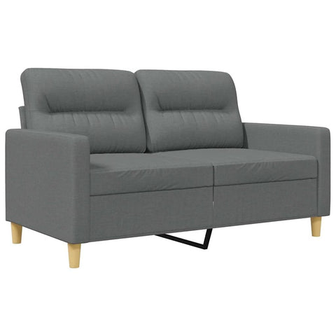 vidaXL Dark Gray 2-Seater Sofa - Comfortable Padded Seats and Back Cushions - Metal Frame - Modern Living Room Furniture - 100% Polyester Fabric Upholstery