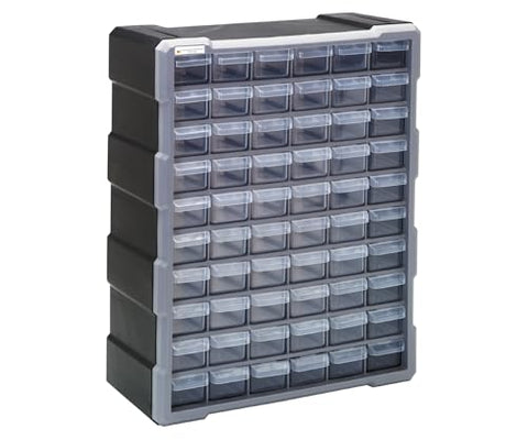 Quantum Storage Systems PDC-60BK 60 Drawers Cabinet Part Organizer 19" H x 15" W x 7" D