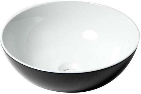 ALFI brand ABC906 Bathroom Sink, Black & White