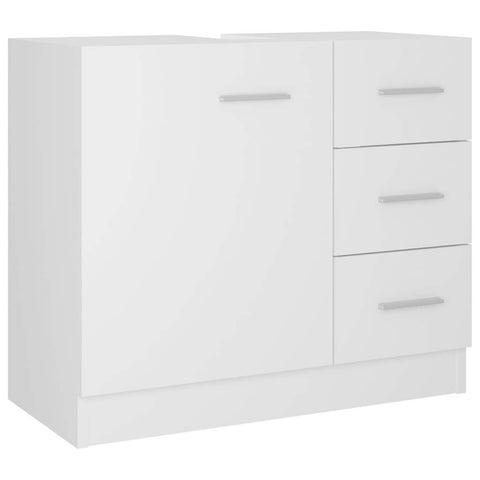 Sink Cabinet White 24.8"x11.8"x21.3" Engineered Wood