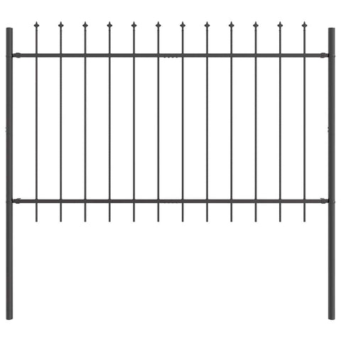 vidaXL Modern Grey Metal Outdoor Fence Panel 5.6 ft X 3.9 ft Durable Tough Design for Gardens Outdoor Spaces Rust Resistant Easy Assembly Privacy and Security