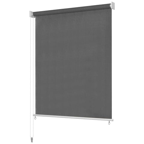 vidaXL Outdoor Roller Blind 63"x55.1", HDPE Fabric in Anthracite, UV Light Blocking and Breathable Design, Easy to Install, Safety.