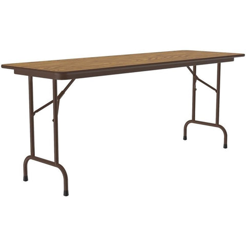Correll 24" W x 96" D Melamine Top Folding Table in Medium Oak
