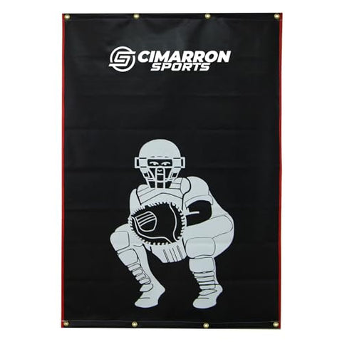 Cimarron Sports Heavy Vinyl Baseball Softball Batting Cage Backstop Training Aid and Net Protector (4'W x 6'H) with Durable Brass Grommets for Hanging