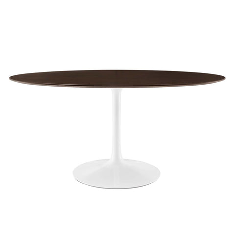 Modway Lippa Dining Table, 60", White Cherry Walnut
