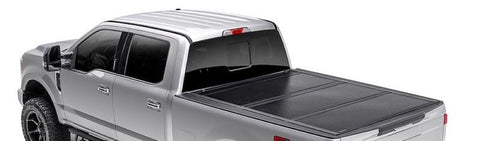 Hard Folding Tonneau Cover Fits Ford F-250 Super Duty 6.8 Foot Bed 2017-2026 Tri-Fold 3 Panel Design, Lockable with OEM Tailgate Lock Gloss Black Powder Coated Aluminum TrailFX TFX8004
