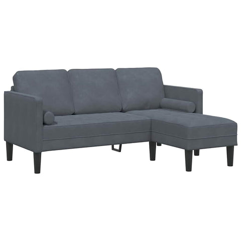 vidaXL Sofa Set with Cushion Dark Grey Polyester, Chic Velvet Sofa Set for Your Living Room, Modular, Rectangular, Adjustable, Perfect for Indoor Comfort