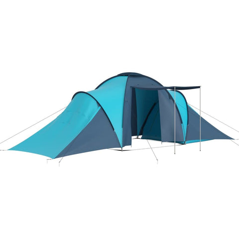 vidaXL Camping Tent, Pop up Tent for 6 Persons, Backpacking Tent with Carrying Bag, Family Tent for Hiking Beach Traveling, Blue and Light Blue
