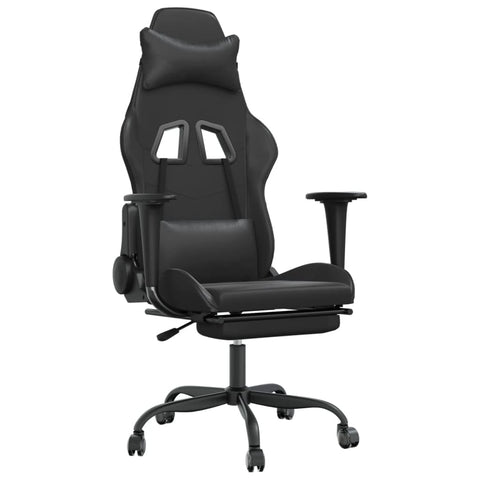vidaXL Faux Leather Gaming Chair with Adjustable Seat and Backrest â€“ Black Modern Style