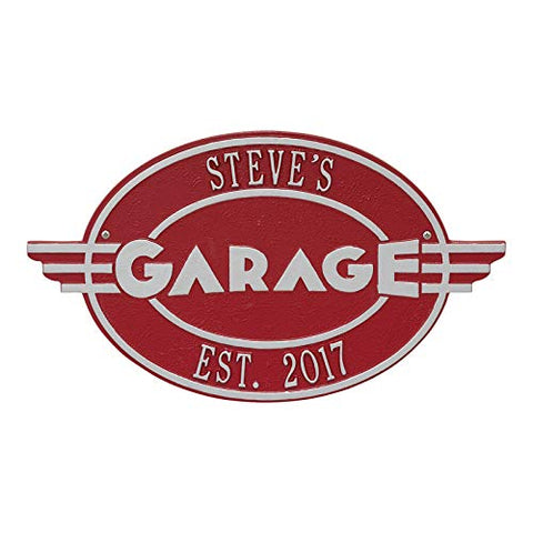 Whitehall 1655AB Moderno Garage Personalized Plaque in Antique Brass Color 10.25 x 18 x 0.25