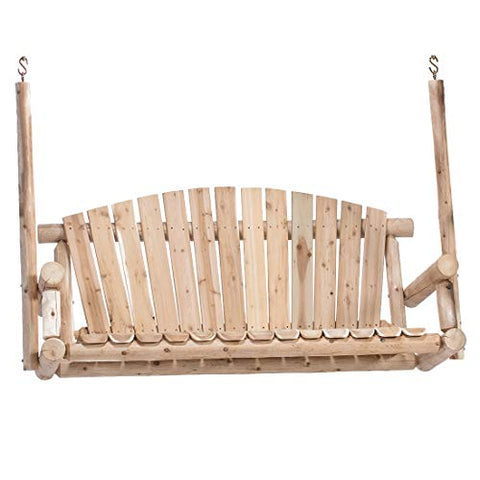 Lakeland Mills 5-Foot Cedar Log Porch Swing, Natural