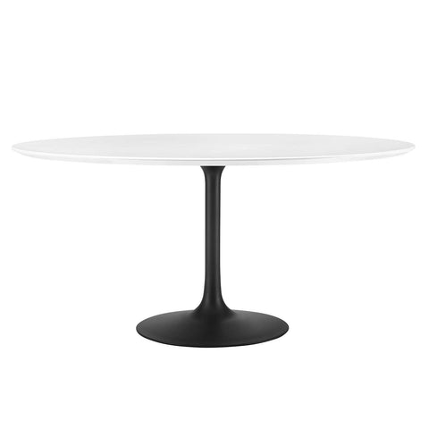 Lippa 60 Round Wood Dining Table - Black White