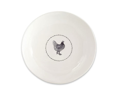 Melrose International Modern Home Decoration Chicken Round Platter (Set Of 2) 13.25" D Stoneware