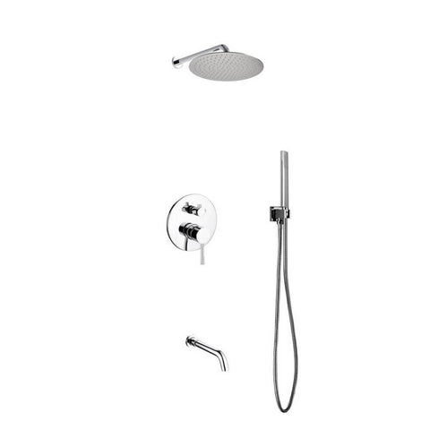 Aqua Rondo Diverter Complete Shower System with Metal Round Handle
