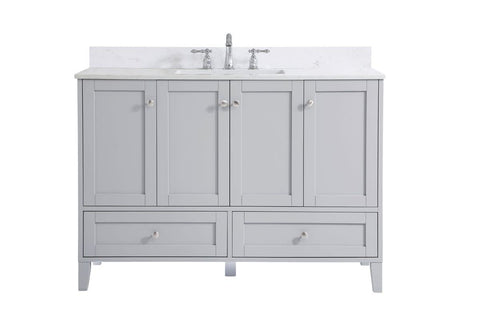 Elegant Decor Sommerville 48" MDF Single Bathroom Vanity with Backsplash in Gray