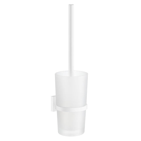 HOUSE - Toilet Brush, Matte White/Frosted Glass Container, Height 380 mm