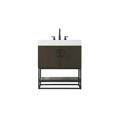 ELEGANT Kitchen and Bath 30 inch Single Bathroom Vanity in Mocha Brown