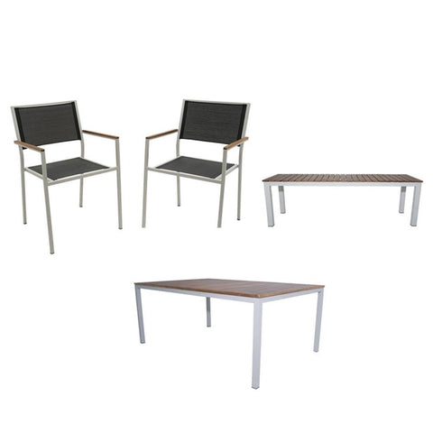 Braylee 4 Pc Outdoor Dining Set - Black