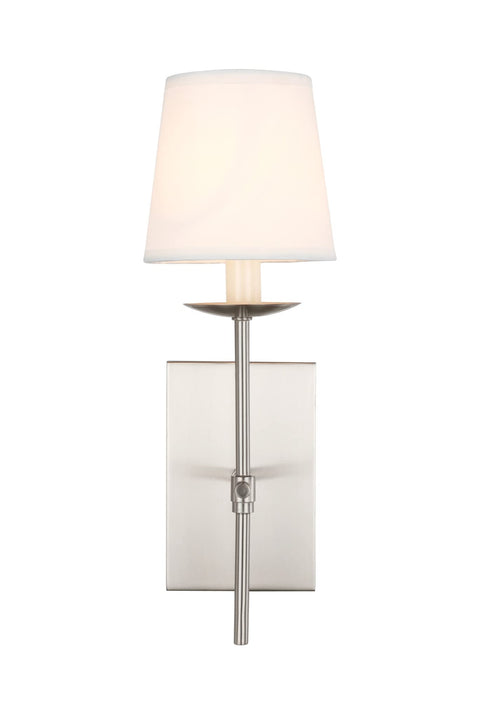 Living District Eclipse 1-Light Metal Wall Sconce in Burnished Nickel/White
